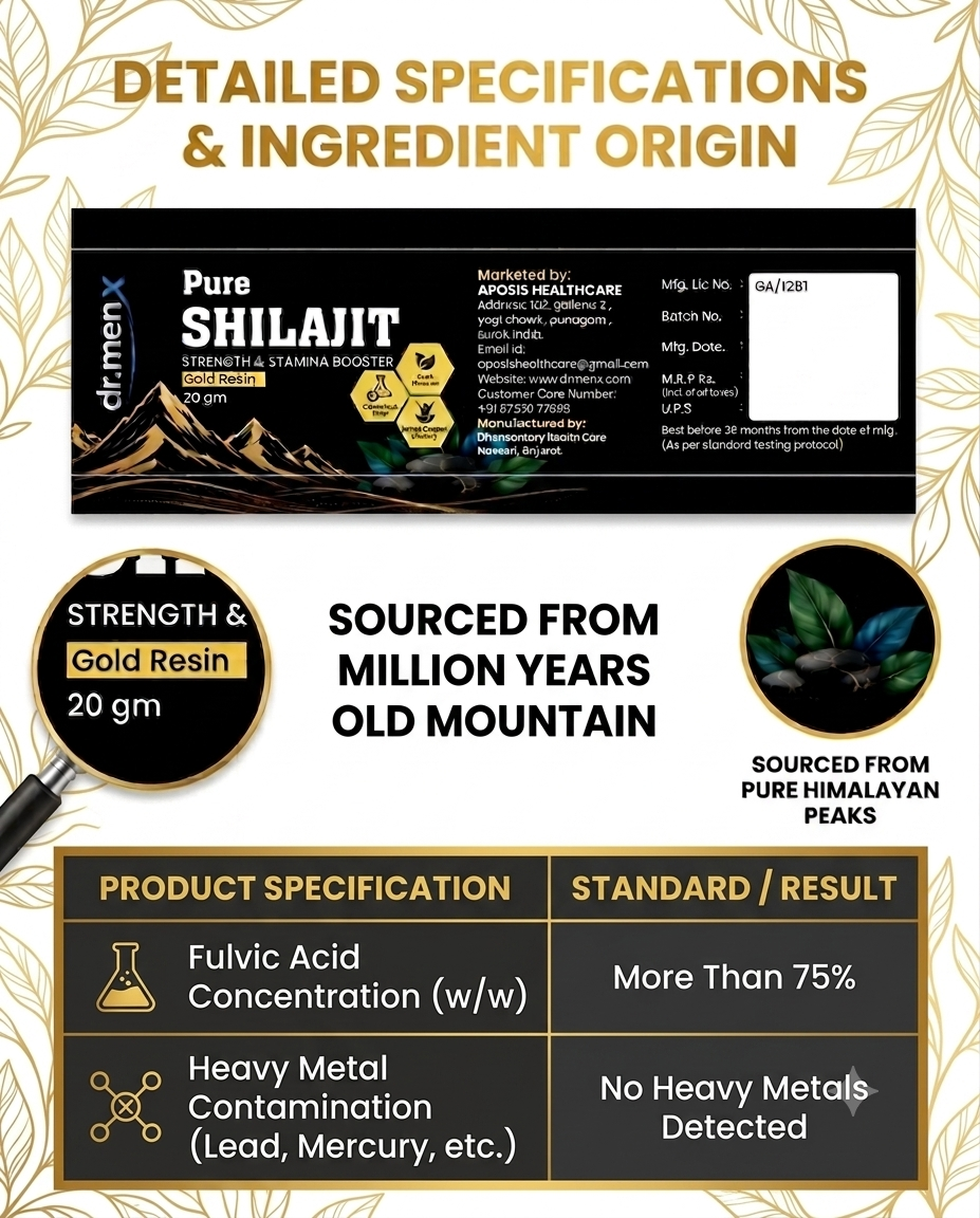 Dr. Men X Pure Shilajit Gold Resin | Premium Himalayan Shilajit 20g