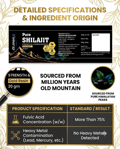 Dr. Men X Pure Shilajit Gold Resin | Premium Himalayan Shilajit 20g